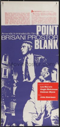 3b1255 POINT BLANK Yugoslavian 13x28 R1970s Lee Marvin, Angie Dickinson, John Boorman film noir!