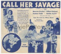 3b0710 CALL HER SAVAGE herald 1932 Clara Bow is back & greater than ever, Gilbert Roland, very rare!