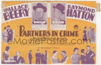 3b0724 PARTNERS IN CRIME herald 1928 Wallace Beery & Raymond Hatton in a safe-cracking comedy!