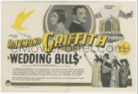 3b0737 WEDDING BILLS herald 1927 dapper Raymond Griffith behind dollar sign prison bars, ultra rare!