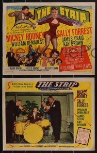 3b0650 STRIP 8 LCs 1951 images of Mickey Rooney, sexy Sally Forrest, Louis Armstrong, film noir!