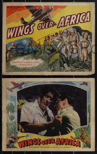 3b0652 WINGS OVER AFRICA 8 LCs R1947 James Carew, romance & death in the jungle, rare complete set!