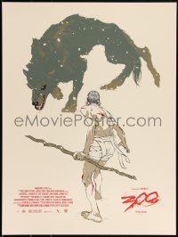 3c1553 300 #3/300 18x24 art print 2012 Mondo, great art of wolf fight by Tomer Hanuka!