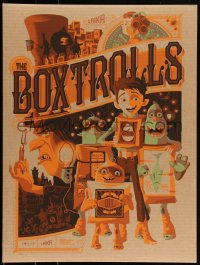 3c1689 BOXTROLLS #7/65 18x24 art print 2015 Mondo, art by Tom Whalen, cardboard variant edition!