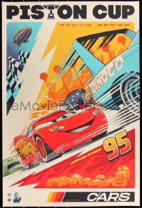 3c0293 CARS #3/260 24x36 art print 2019 Mondo, great Disney style art of track by Cesar Moreno!