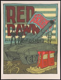 3c2085 RED DAWN signed #14/260 18x24 art print 2014 by artist Jay Ryan, Mondo, cast on tank!