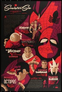3c1100 SINISTER SIX signed #2/150 24x36 art print 2016 by Tom Whalen, Mondo, variant edition!