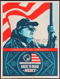 3c2246 WHERE TO INVADE NEXT #2/245 18x24 art print 2016 Mondo, Michael Moore by Shepard Fairey!