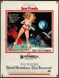 3d1230 BARBARELLA 30x40 1968 sexiest sci-fi art of Jane Fonda by Robert McGinnis, Roger Vadim, rare!
