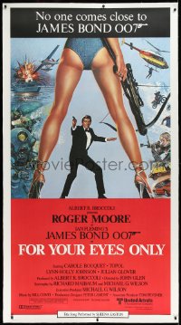 3d0015 FOR YOUR EYES ONLY linen 3sh 1981 Roger Moore as James Bond 007, cool Brian Bysouth art!