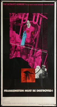 3d0391 FRANKENSTEIN MUST BE DESTROYED int'l 3sh 1970 Peter Cushing, transplanted brain of a madman!