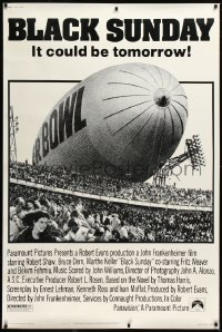 3d0342 BLACK SUNDAY 40x60 1977 Goodyear Blimp zeppelin disaster at the Super Bowl, very rare!