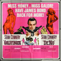 3d0387 GOLDFINGER/DR. NO 6sh 1966 Sean Connery as James Bond, Miss Honey & Pussy Galore, ultra rare!