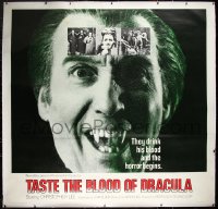 3d0012 TASTE THE BLOOD OF DRACULA linen int'l 6sh 1970 Hammer, huge c/u of vampire Christopher Lee!