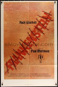 3d0470 ANDY WARHOL'S FRANKENSTEIN 3D 1sh 1974 Paul Morrissey, great image of title in stitches!
