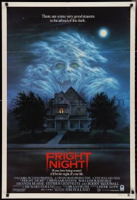 3d0417 FRIGHT NIGHT Aust 1sh 1985 Sarandon, McDowall, best classic horror art by Peter Mueller!