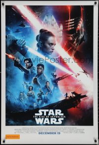 3d1576 RISE OF SKYWALKER advance DS Aust 1sh 2019 Star Wars, Ridley, Hamill, Fisher, great cast montage!