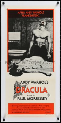 3d0283 ANDY WARHOL'S DRACULA linen Aust daybill 1974 Paul Morrissey, cool image of vampire Udo Kier!