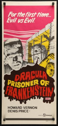 3d0429 DRACULA PRISONER OF FRANKENSTEIN Aust daybill 1972 Jesus Franco, images of Universal monsters!