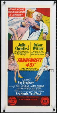 3d0288 FAHRENHEIT 451 linen Aust daybill 1967 Francois Truffaut, Ray Bradbury, Christie, Werner!