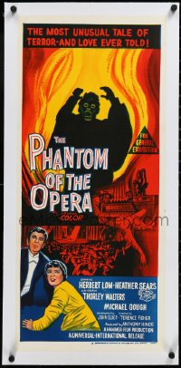 3d0292 PHANTOM OF THE OPERA linen Aust daybill 1962 Hammer horror, Herbert Lom, different artwork!