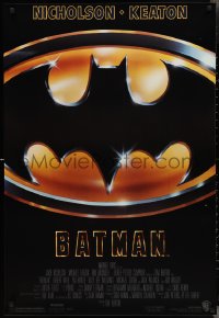 3d1285 BATMAN 1sh 1989 directed by Tim Burton, cool image of Bat logo, new credit design!