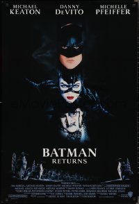 3d1288 BATMAN RETURNS 1sh 1992 Michael Keaton, Danny DeVito, Michelle Pfeiffer, Tim Burton!