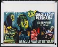 3d0300 DRACULA HAS RISEN FROM THE GRAVE linen Belgian 1969 Hammer, cool Ray art of Christopher Lee!