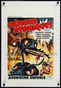 3d0307 THEM linen Belgian 1955 classic sci-fi, cool ITK art of horror horde of giant ant-monsters!