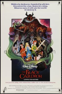 3d1293 BLACK CAULDRON advance 1sh 1985 first Walt Disney CG, cool fantasy art by Paul Wenzel!