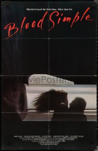 3d0493 BLOOD SIMPLE int'l 25x39 1sh 1985 Joel & Ethan Coen, Frances McDormand, cool film noir gun image!