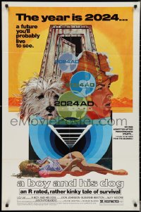 3d0495 BOY & HIS DOG 1sh 1975 cool Robert Tanenbaum sci-fi artwork with sexy half-dressed woman!