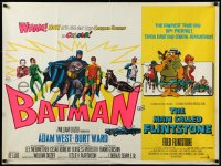 3d1248 BATMAN /MAN CALLED FLINTSTONE British quad 1966 DC Comics heroes & villains & Hanna Barbera together, ultra rare!