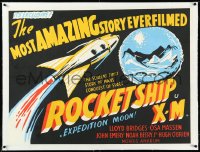 3d0273 ROCKETSHIP X-M linen British quad 1950 screen's FIRST story of man's conquest of space, rare!