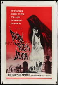 3d0115 BURN WITCH BURN linen 1sh 1962 undead demons of Hell arise to terrorize the world!