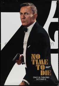 3d1554 NO TIME TO DIE teaser DS Canadian 1sh 2021 Craig as James Bond 007 w/ gun, October 8 release!