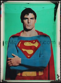 3d1623 SUPERMAN foil 22x30 commercial poster 1978 comic book hero Christopher Reeve in costume!