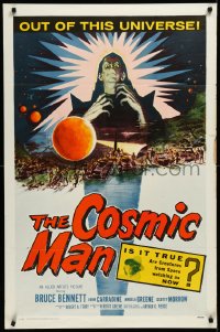 3d0507 COSMIC MAN 1sh 1959 artwork of soldiers & tanks attacking wacky creature from space!