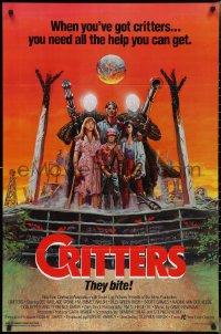 3d1311 CRITTERS 1sh 1986 great completely different art of cast & monsters by Ken Barr!