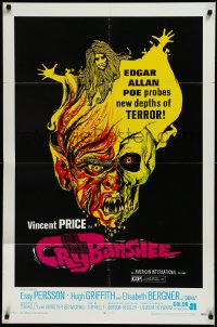 3d0512 CRY OF THE BANSHEE 1sh 1970 Edgar Allan Poe probes new depths of terror, cool artwork!