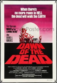 3d0126 DAWN OF THE DEAD linen 1sh 1979 George Romero, no more room in HELL for the dead, Powers art!
