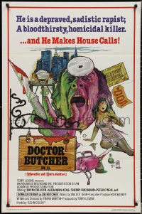 3d0517 DOCTOR BUTCHER M.D. 1sh 1981 Marino Girolami's Zombi Holocaust, creepy artwork!
