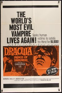 3d0522 DRACULA PRINCE OF DARKNESS 1sh 1966 great image of vampire Christopher Lee!