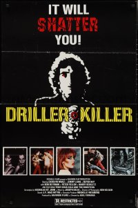 3d0524 DRILLER KILLER 1sh 1979 Abel Ferrara slasher, ultra rare different design with R rating!