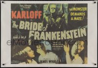 3d1219 BRIDE OF FRANKENSTEIN Egyptian poster R2000s Karloff, Lanchester, from half-sheet!!