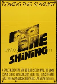 3d0410 SHINING advance English 1sh 1980 Stanley Kubrick, Jack Nicholson, Duvall, Saul Bass art!