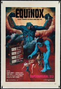 3d0135 EQUINOX linen 1sh 1969 artwork of wacky occult monster chasing people by Hughes!