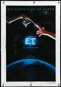 3d0134 E.T. THE EXTRA TERRESTRIAL linen NSS style 1sh 1982 Steven Spielberg classic, John Alvin art!