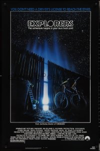 3d1331 EXPLORERS 1sh 1985 directed by Joe Dante, the adventure begins in your own back yard!