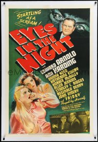 3d0136 EYES IN THE NIGHT linen 1sh 1942 Fred Zinnemann, blind detective Edward Arnold, Ann Harding